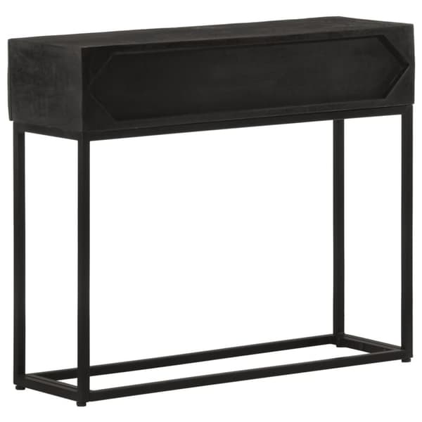 vidaXL Konsollbord svart 90x30x76 cm heltre mango og jern