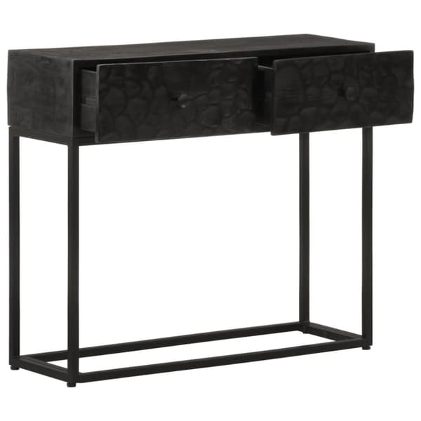 vidaXL konsolbord 90x30x76 cm massivt mangotræ og jern sort
