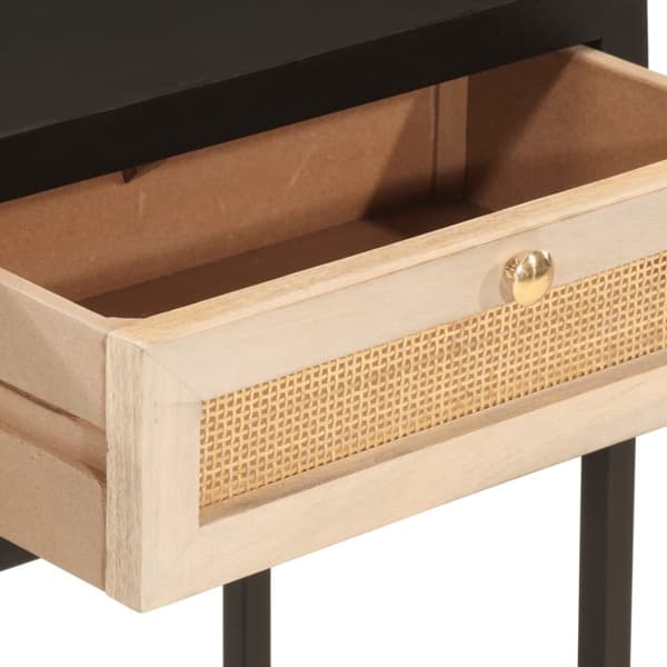 vidaXL Konsollbord svart 90x30x76 cm heltre mango og jern