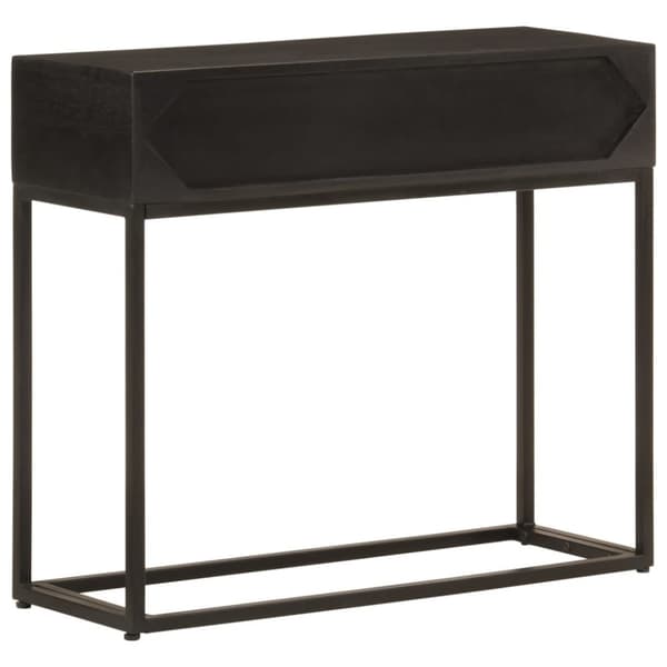 vidaXL Konsolipöytä musta 90x30x76 cm täysi mangopuu ja rauta