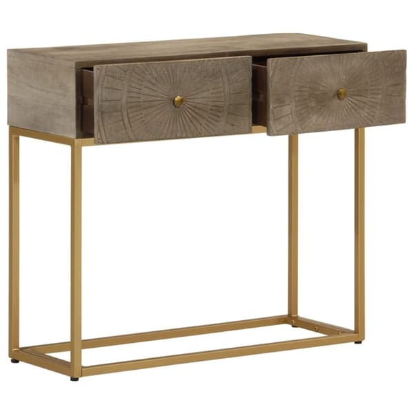 vidaXL Konsollbord 90x30x76 cm heltre mango og jern