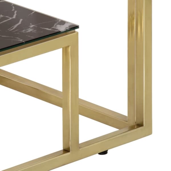 vidaXL Konsolbord guld rostfritt stål och härdat glas
