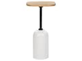 Miniatyrbilde 1 av 6: Sidebord Hvit Lyst tre Metall 30 x 59 x 30 cm Marmoreffekt Bordplate i akasietre Rund og geometrisk form Moderne design Småbord