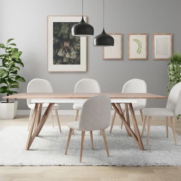 Utdragbart matbord - askfaner - Skandinavisk stil - Sawyer L180 / 220 x D 90 x H 75
