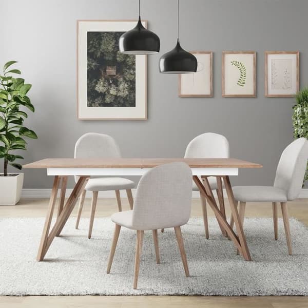 Utdragbart matbord - askfaner - Skandinavisk stil - Sawyer L180 / 220 x D 90 x H 75