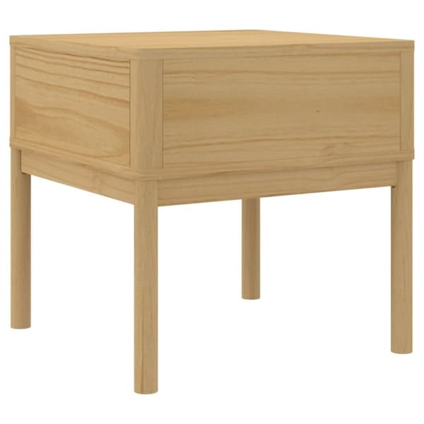 vidaXL lampebord FLORO 55x55x54 cm massivt fyrretræ gyldenbrun