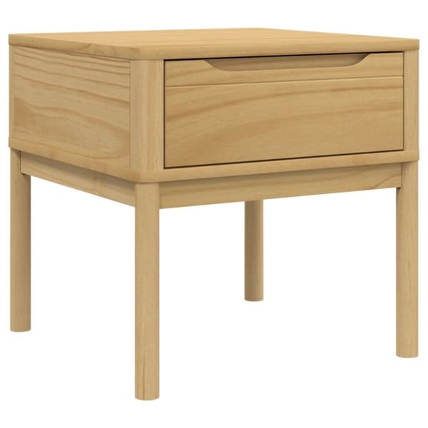 vidaXL lampebord FLORO 55x55x54 cm massivt fyrretræ gyldenbrun