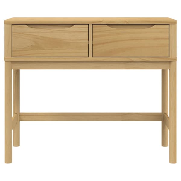 vidaXL konsolbord FLORO 89,5x36,5x73 cm massivt fyrretræ gyldenbrun