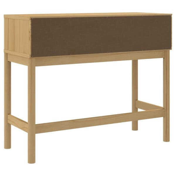 vidaXL konsolbord FLORO 89,5x36,5x73 cm massivt fyrretræ gyldenbrun