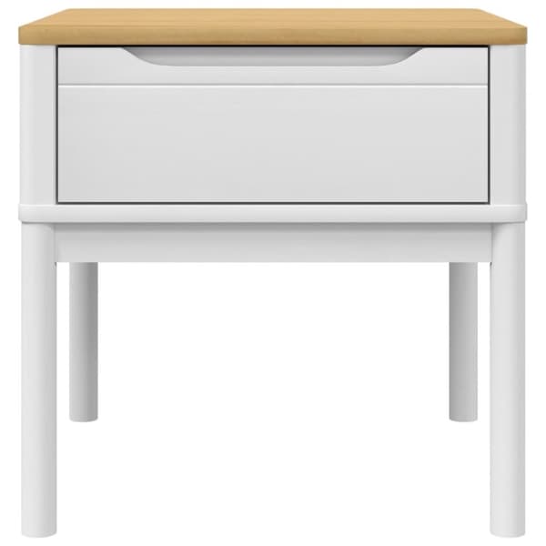 vidaXL Lampebord FLORO hvit 55x55x54 cm heltre furu