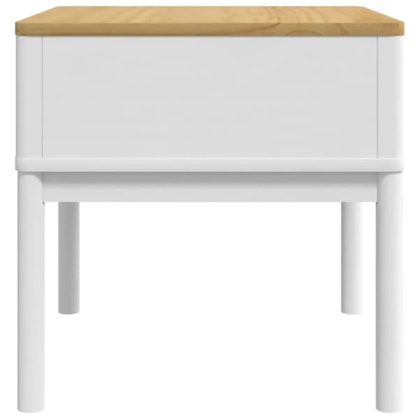 vidaXL Lampebord FLORO hvit 55x55x54 cm heltre furu