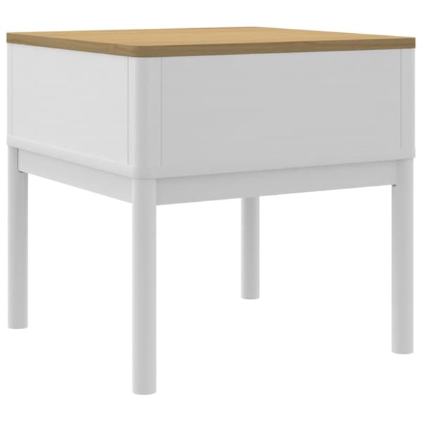 vidaXL Lampebord FLORO hvit 55x55x54 cm heltre furu