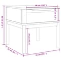 Miniatyrbilde 9 av 11: vidaXL Lampebord FLORO hvit 55x55x54 cm heltre furu