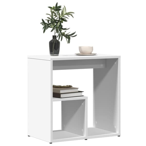 vidaXL sidebord 50x30x50 cm konstrueret træ hvid