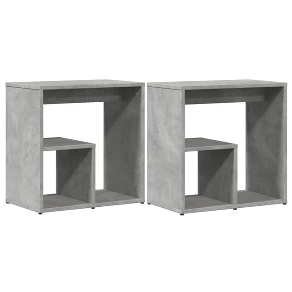 vidaXL sideborde 2 stk. 50x30x50 cm konstrueret træ betongrå