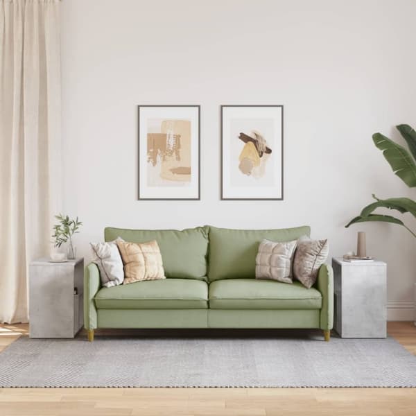 vidaXL Sidebord 2 stk betonggrå 50x30x50 cm konstruert tre