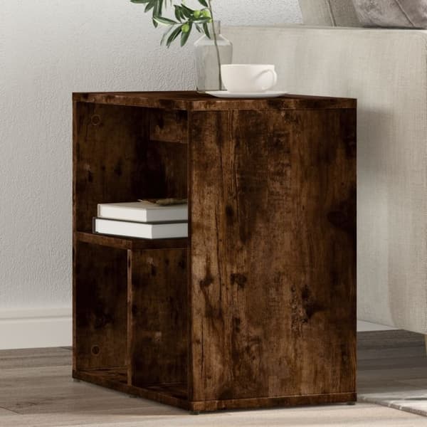 vidaXL sideborde 2 stk. 50x30x50 cm konstrueret træ røget egetræsfarve