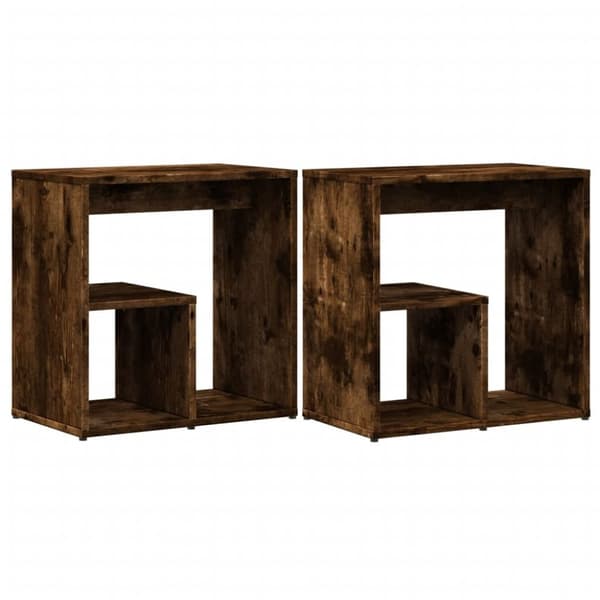 vidaXL sideborde 2 stk. 50x30x50 cm konstrueret træ røget egetræsfarve