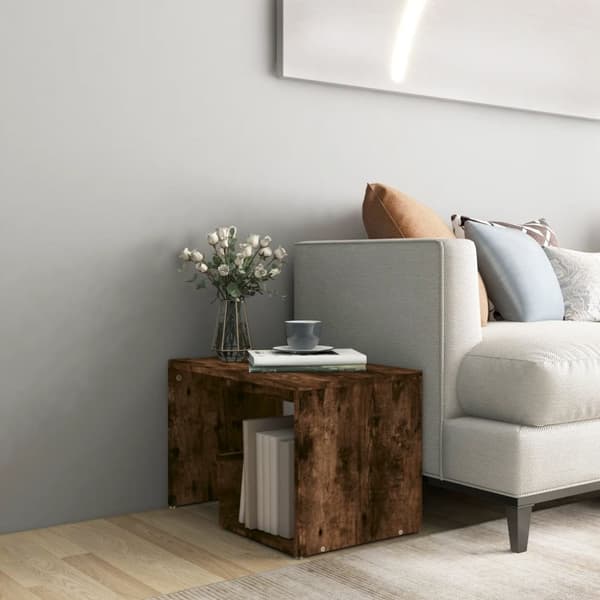 vidaXL sidebord 59x36x38 cm konstrueret træ røget egetræsfarve -  Sideborde