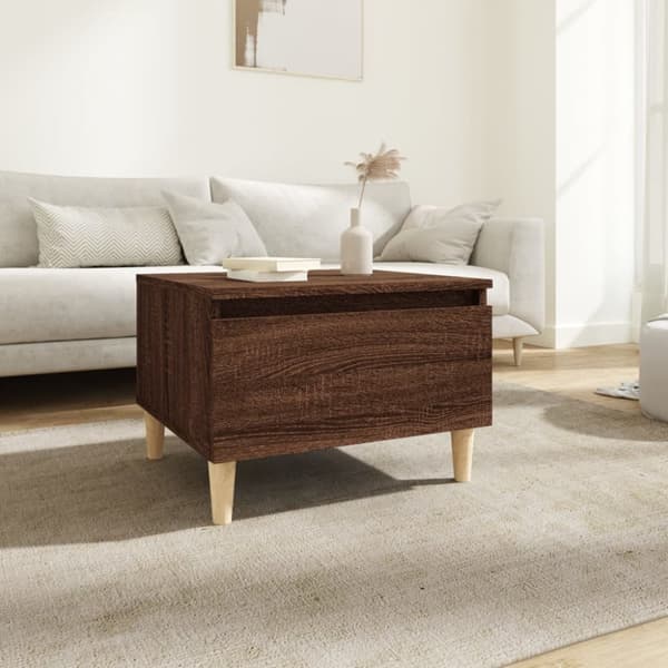 vidaXL sidebord 50x46x35 cm konstrueret træ brun egetræsfarve -  Sideborde
