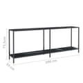 Miniatyrbild 9 av 10: vidaXL Konsolbord svart 200x35x75,5 cm härdat glas -  Avlastningsbord