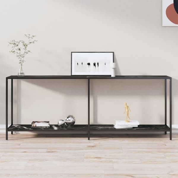 vidaXL Konsolbord svart 200x35x75,5 cm härdat glas -  Avlastningsbord