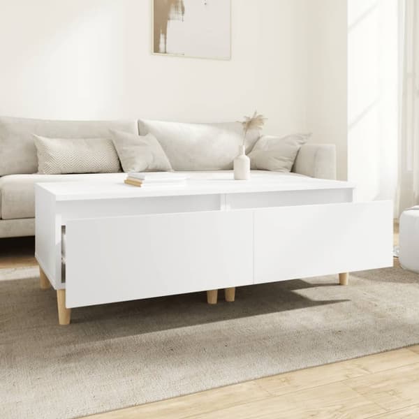 vidaXL Sidobord 2 st vit 50x46x35 cm konstruerat trä - Avlastningsbord