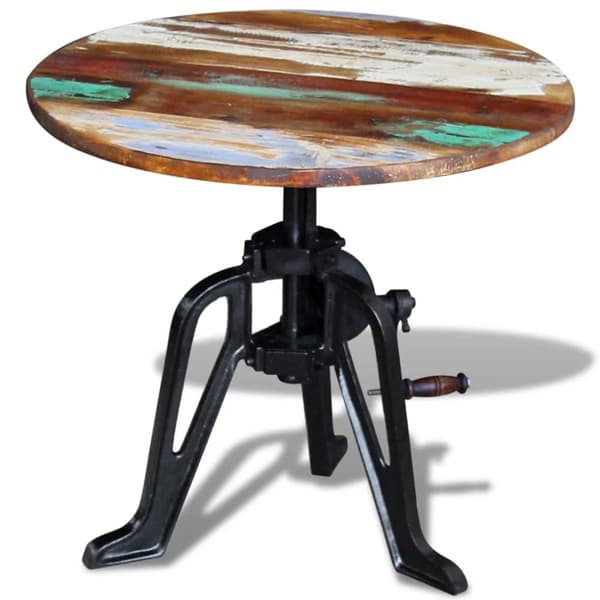vidaXL sidebord 60x(42-63) cm massivt genbrugstræ støbejern -  Sideborde