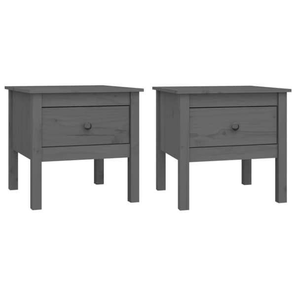 vidaXL Sivupöydät 2 kpl harmaa 50x50x49 cm täysi mänty -  Apupöydät