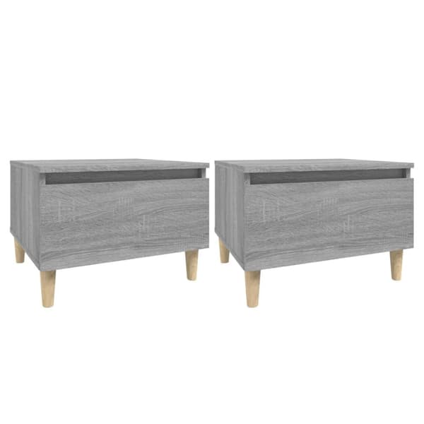 vidaXL sideborde 2 stk. 50x46x35 cm konstrueret træ grå sonoma-eg - Sideborde