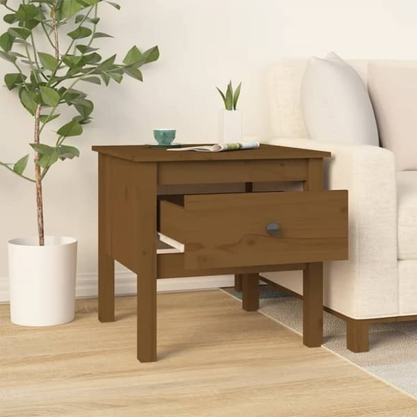 vidaXL Sivupöydät 2 kpl hunajanruskea 50x50x49 cm täysi mänty - Apupöydät