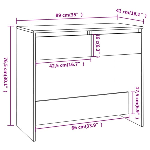 vidaXL konsolbord 89x41x76,5 cm stål sort -  Sideborde