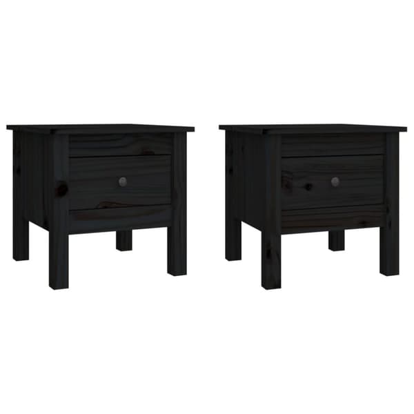 vidaXL Sivupöydät 2 kpl musta 40x40x39 cm täysi mänty -  Apupöydät