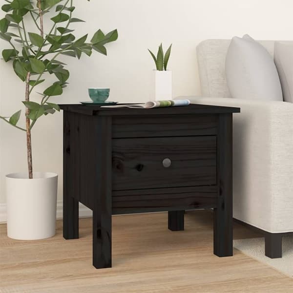 vidaXL Sivupöydät 2 kpl musta 40x40x39 cm täysi mänty -  Apupöydät