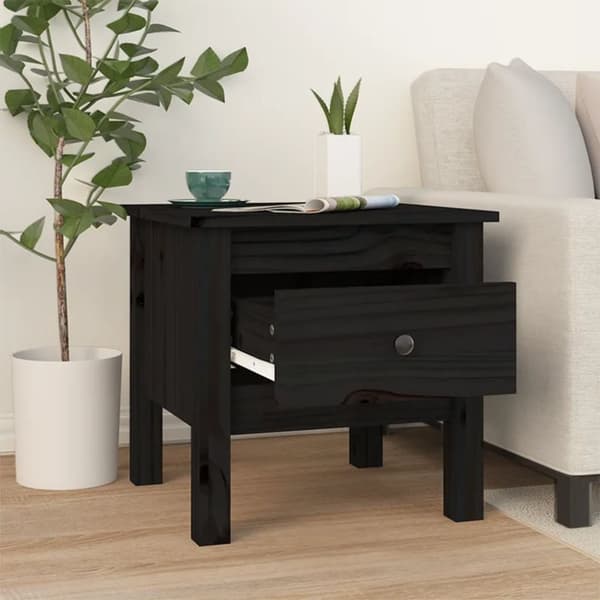 vidaXL Sivupöydät 2 kpl musta 40x40x39 cm täysi mänty -  Apupöydät