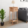 Miniatyrbillede 4 af 10: vidaXL sidebord med skuffe 25x25x60 cm massivt træ valnød -  Sideborde