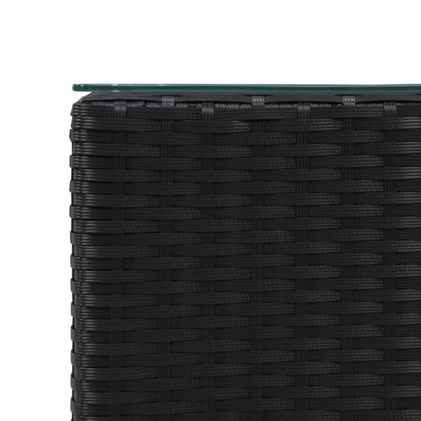 vidaXL sideborde med glastop 3 stk. polyrattan sort - Sideborde