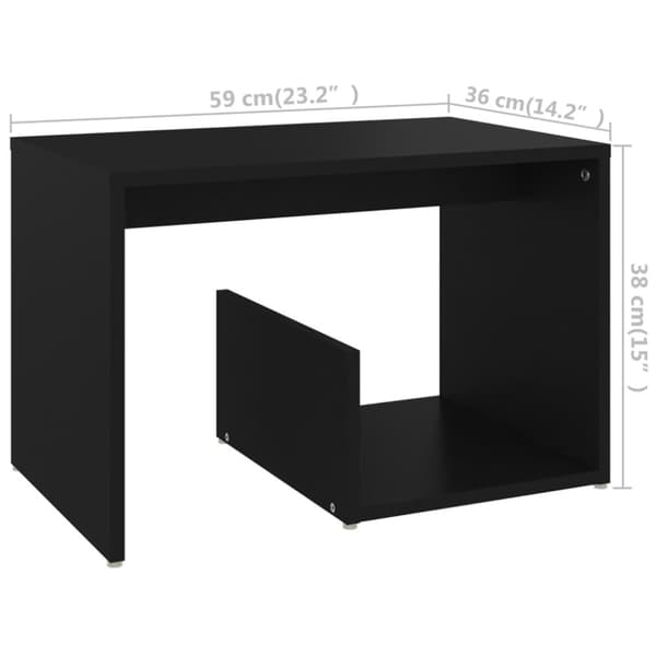 vidaXL sidebord 59x36x38 cm konstrueret træ sort - Sideborde