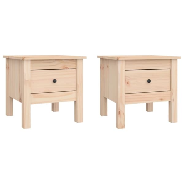 vidaXL sideborde 2 stk. 40x40x39 cm massivt fyrretræ -  Sideborde