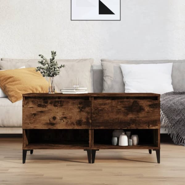 vidaXL sideborde 2 stk. 50x46x50 cm konstrueret træ røget egetræsfarve -  Sideborde