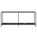 Pikkukuva 4 / 10: vidaXL Konsolipöytä musta 180x35x75,5 cm karkaistu lasi -  Apupöydät