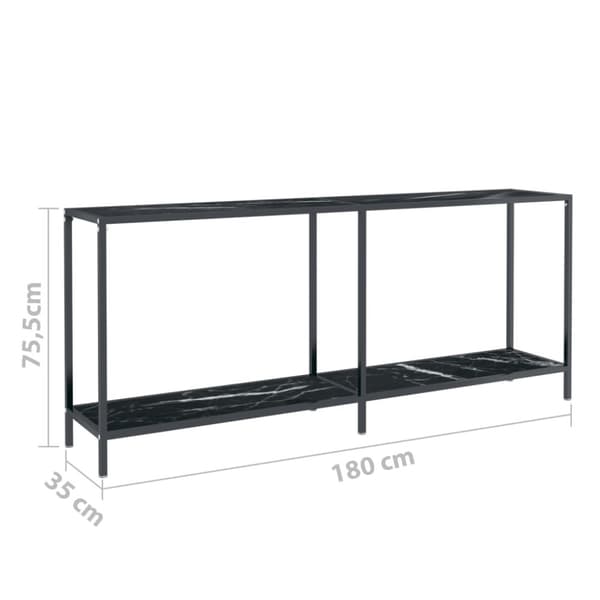 vidaXL Konsolipöytä musta 180x35x75,5 cm karkaistu lasi -  Apupöydät