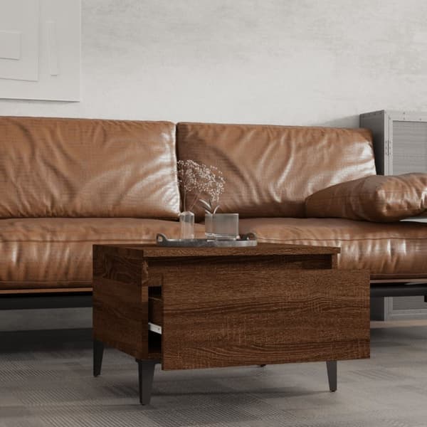 vidaXL Sivupöydät 2 kpl ruskea tammi 50x46x35 cm tekninen puu -  Apupöydät
