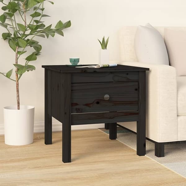 vidaXL Sivupöydät 2 kpl musta 50x50x49 cm täysi mänty -  Apupöydät