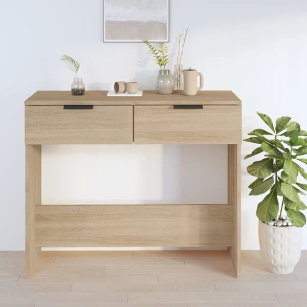 vidaXL Konsolipöytä Sonoma-tammi 90x36x75 cm tekninen puu -  Apupöydät