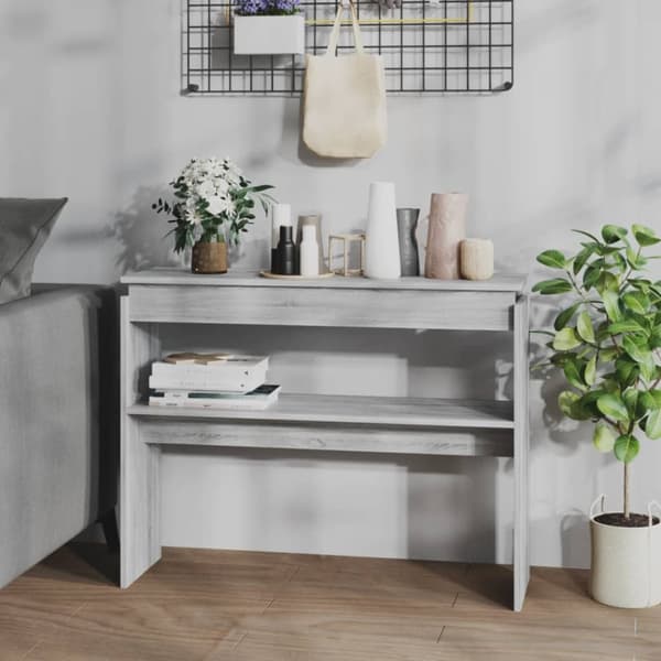 vidaXL Konsolipöytä harmaa Sonoma 102x30x80 cm tekninen puu -  Apupöydät