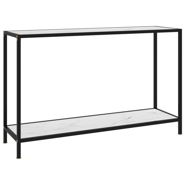 vidaXL konsolbord 120x35x75 cm hærdet glas hvid -  Sideborde