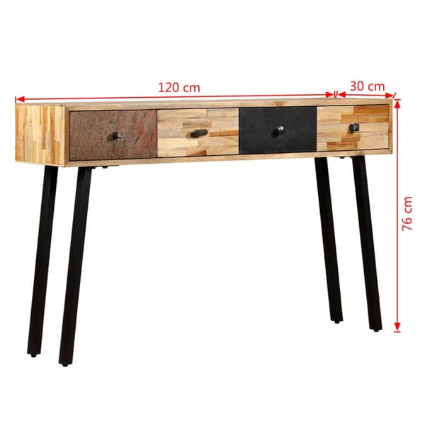 vidaXL Sivupöytä Täysi Uusiokäytetty Tiikki 120x30x76 cm -  Apupöydät