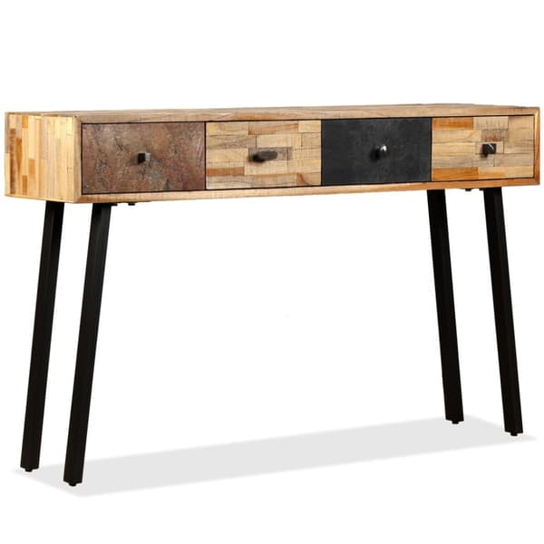vidaXL aflastningsbord massivt genbrugsteak 120 x 30 x 76 cm -  Sideborde