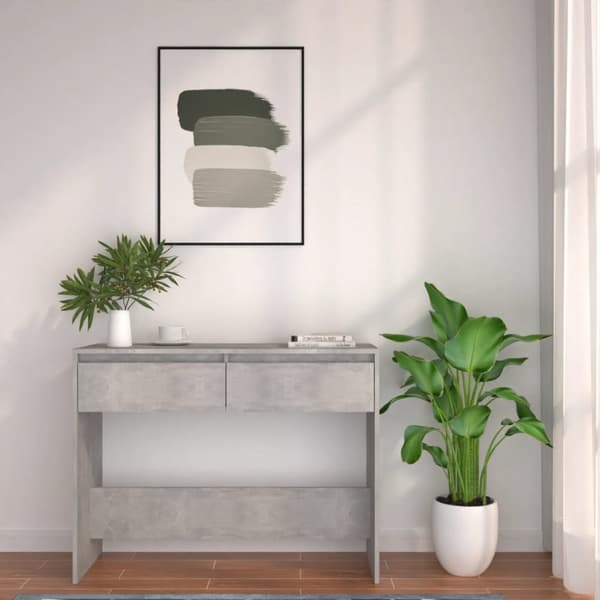 vidaXL konsolbord 100x35x76,5 cm konstrueret træ betongrå - Sideborde